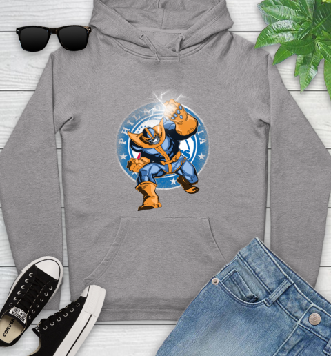Philadelphia 76ers NBA Basketball Thanos Avengers Infinity War Marvel Youth Hoodie 6