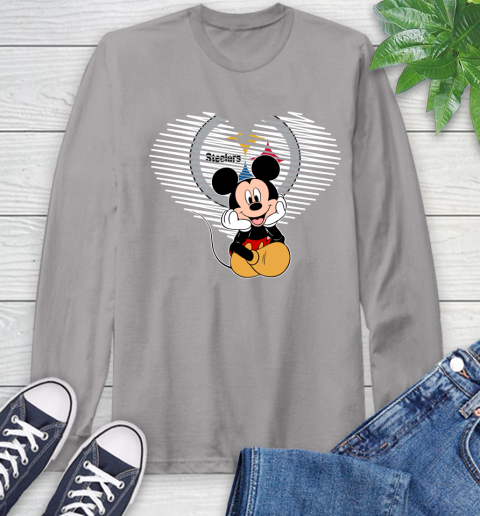 NFL Pittsburgh Steelers The Heart Mickey Mouse Disney Football T Shirt_000 Long Sleeve T-Shirt 6