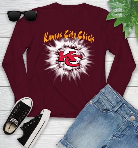 Kansas City Chiefs NFL Football Adoring Fan Rip Sports Youth Long Sleeve 6