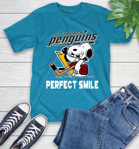 NHL Pittsburgh Penguins Snoopy Perfect Smile The Peanuts Movie Hockey T Shirt T-Shirt 9