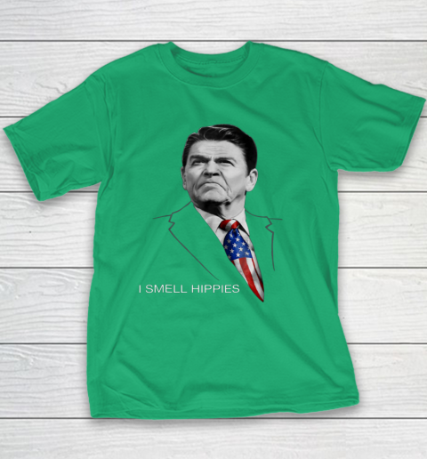 I Smell Hippies Ronald Reagan Conservative Youth T-Shirt 4