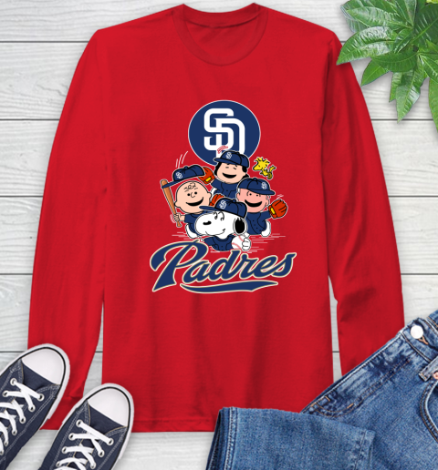 MLB San Diego Padres Snoopy Charlie Brown Woodstock The Peanuts Movie Baseball T Shirt_000 Long Sleeve T-Shirt 11