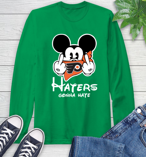NHL Philadelphia Flyers Haters Gonna Hate Mickey Mouse Disney Hockey T Shirt Long Sleeve T-Shirt 8