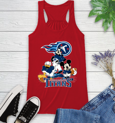 NFL Tennessee Titans Mickey Mouse Donald Duck Goofy Football Shirt Racerback Tank 5