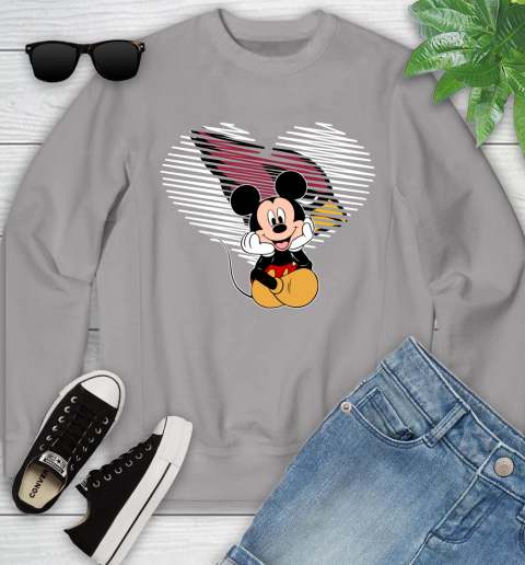 NFL Arizona Cardinals The Heart Mickey Mouse Disney Football T Shirt_000 Youth Sweatshirt 3
