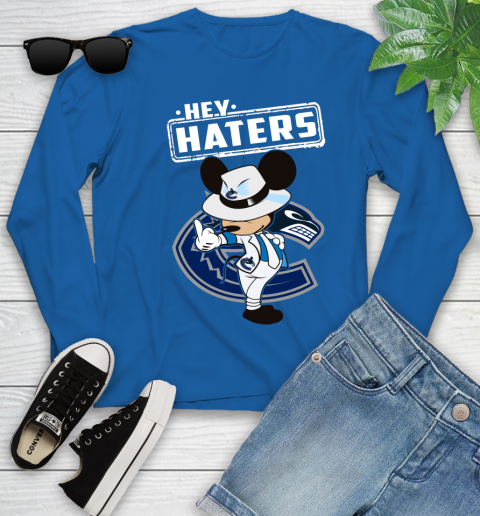 NHL Hey Haters Mickey Hockey Sports Vancouver Canucks Youth Long Sleeve 10
