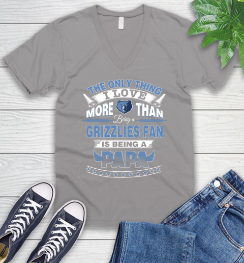NBA The Only Thing I Love More Than Being A Memphis Grizzlies Fan Is Being A Papa Basketball V-Neck T-Shirt 3