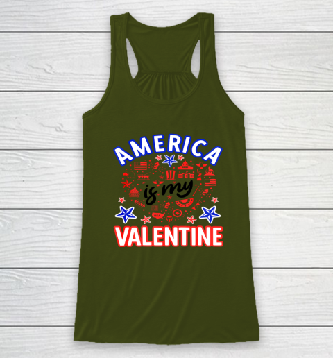 America is My Valentine Proud American Heart USA Racerback Tank 2