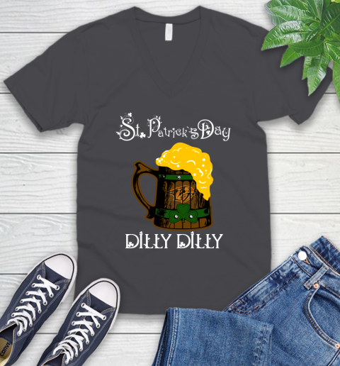 NHL Nashville Predators St Patrick's Day Dilly Dilly Beer Hockey Sports V-Neck T-Shirt 4