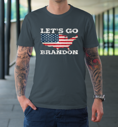 Let's Go Brandon Joe Biden Chant Impeach Biden USA Flag FJB T-Shirt 4