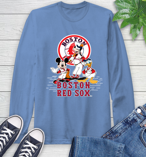 MLB Boston Red Sox Mickey Mouse Donald Duck Goofy Baseball T Shirt Long Sleeve T-Shirt 12