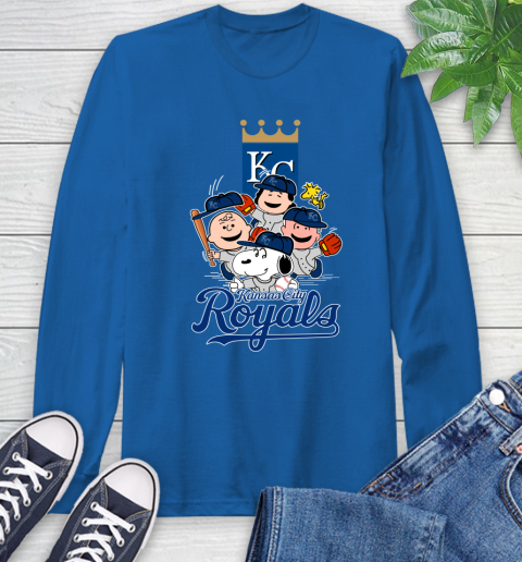 MLB Kansas City Royals Snoopy Charlie Brown Woodstock The Peanuts Movie Baseball T Shirt_000 Long Sleeve T-Shirt 10