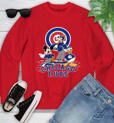 MLB Chicago Cubs Mickey Mouse Donald Duck Goofy Baseball T Shirt Youth Sweatshirt 8
