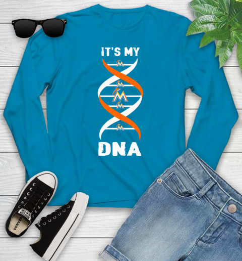 Miami Marlins MLB Baseball It's My DNA Sports Youth Long Sleeve 8