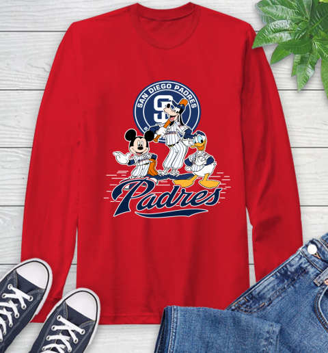 MLB San Diego Padres Mickey Mouse Donald Duck Goofy Baseball T Shirt Long Sleeve T-Shirt 11