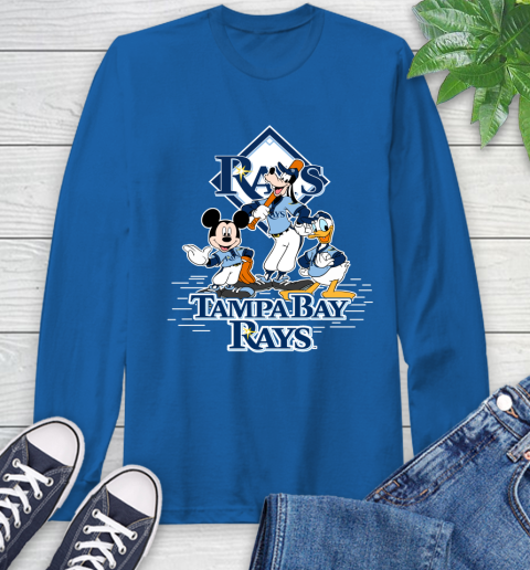 MLB Tampa Bay Rays Mickey Mouse Donald Duck Goofy Baseball T Shirt Long Sleeve T-Shirt 10