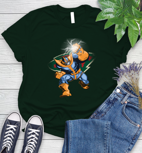 Minnesota Wild NHL Hockey Thanos Avengers Infinity War Marvel Women's T-Shirt 6