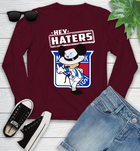 NHL Hey Haters Mickey Hockey Sports New York Rangers Youth Long Sleeve 6