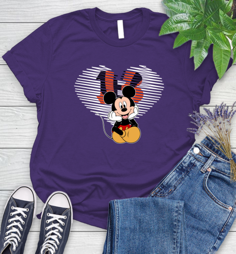 NFL Cincinnati Bengals The Heart Mickey Mouse Disney Football T Shirt_000 Women's T-Shirt 4
