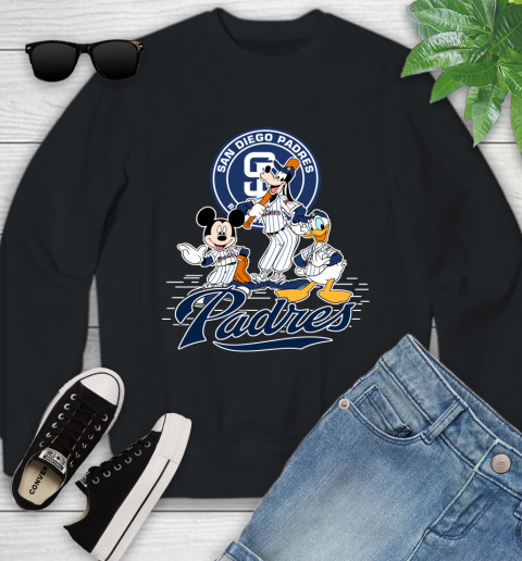 MLB San Diego Padres Mickey Mouse Donald Duck Goofy Baseball T Shirt Youth Sweatshirt
