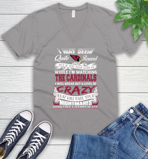 Arizona Cardinals NFL Football Don't Mess With Me While I'm Watching My Team V-Neck T-Shirt 3