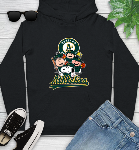 MLB Oakland Athletics Snoopy Charlie Brown Woodstock The Peanuts Movie Baseball T Shirt_000 Youth Hoodie