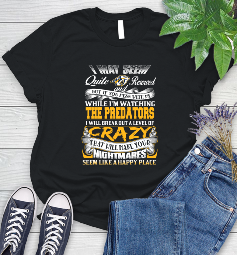 Nashville Predators NHL Hockey Don't Mess With Me While I'm Watching My Team Women's T-Shirt