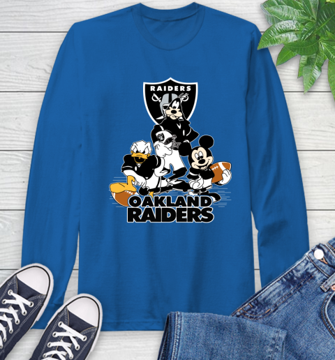 NFL Oakland Raiders Mickey Mouse Donald Duck Goofy Football Shirt Long Sleeve T-Shirt 10