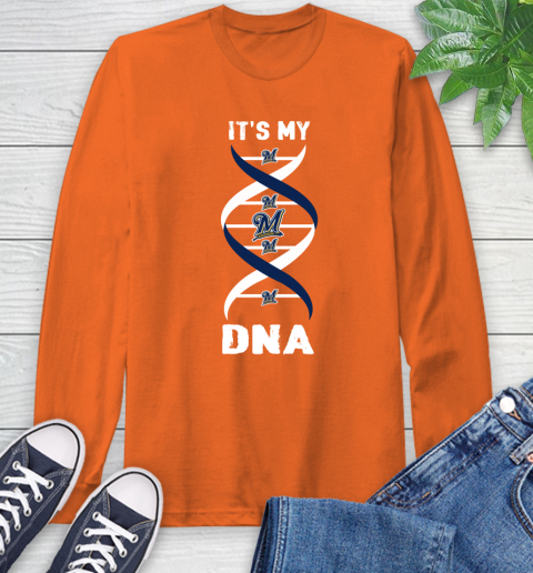 Milwaukee Brewers MLB Baseball It's My DNA Sports Long Sleeve T-Shirt 4