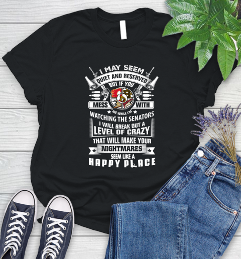 Ottawa Senators NHL Hockey Don't Mess With Me While I'm Watching My Team Sports Women's T-Shirt