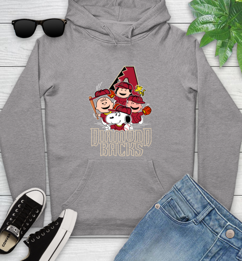 MLB Arizona Diamondbacks Snoopy Charlie Brown Woodstock The Peanuts Movie Baseball T Shirt_000 Youth Hoodie 6