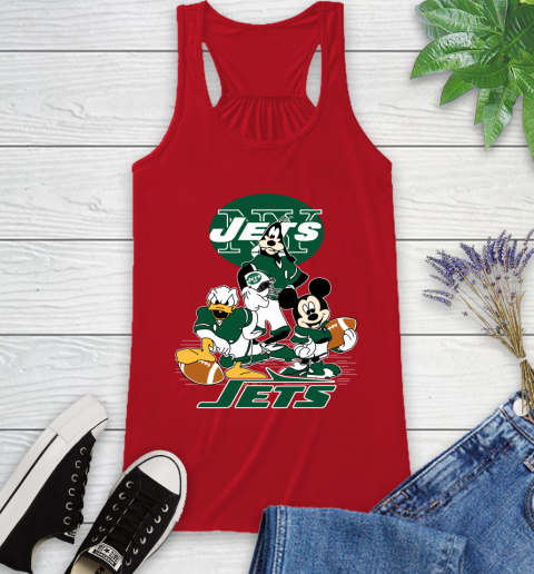 NFL New York Jets Mickey Mouse Donald Duck Goofy Football Shirt Racerback Tank 5