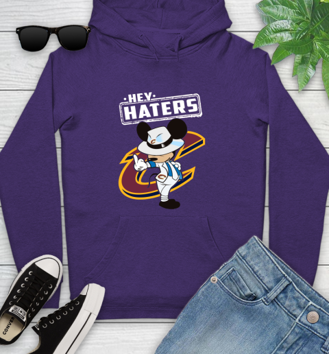 NBA Hey Haters Mickey Basketball Sports Cleveland Cavaliers Youth Hoodie 5