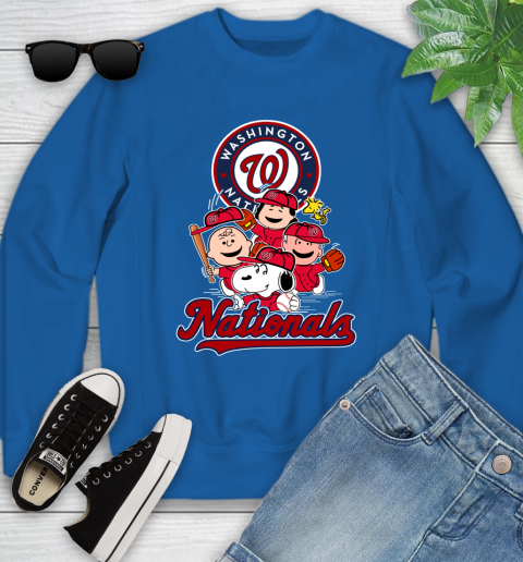 MLB Washington Nationals Snoopy Charlie Brown Woodstock The Peanuts Movie Baseball T Shirt_000 Youth Sweatshirt 7
