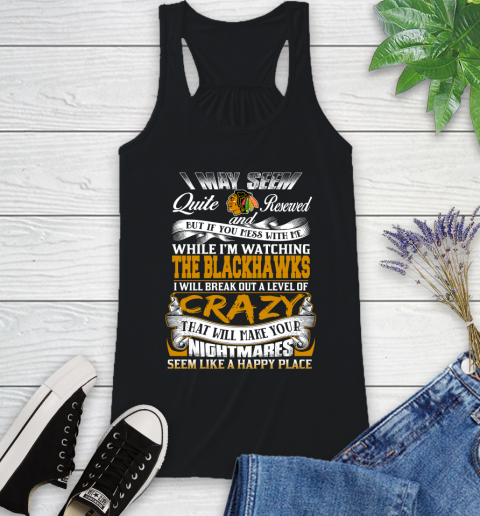 Chicago Blackhawks NHL Hockey Don't Mess With Me While I'm Watching My Team Racerback Tank