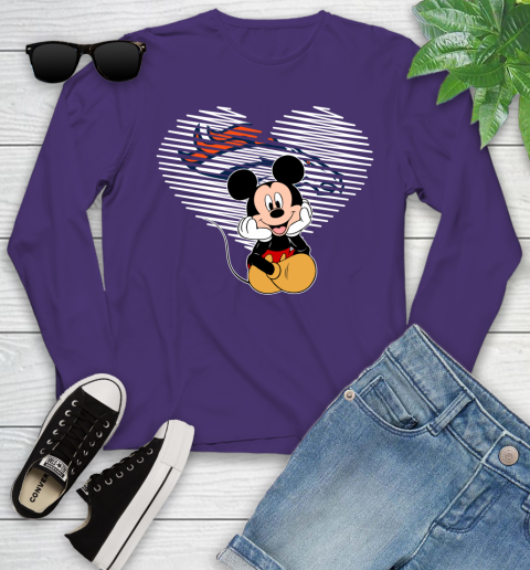 NFL Denver Broncos The Heart Mickey Mouse Disney Football T Shirt_000 Youth Long Sleeve 4
