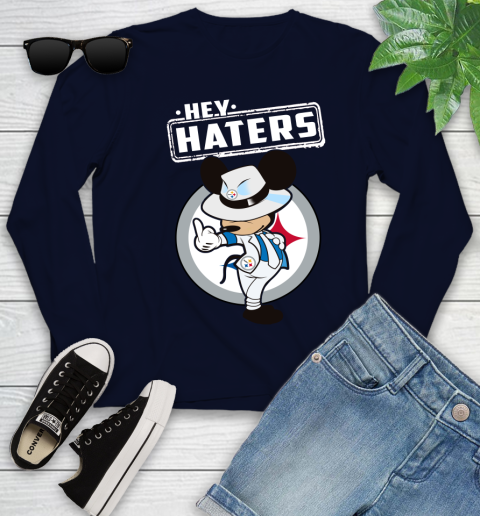 NFL Hey Haters Mickey Football Sports Pittsburgh Steelers Youth Long Sleeve 2