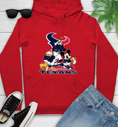 NFL Houston Texans Mickey Mouse Donald Duck Goofy Football Shirt Youth Hoodie 12