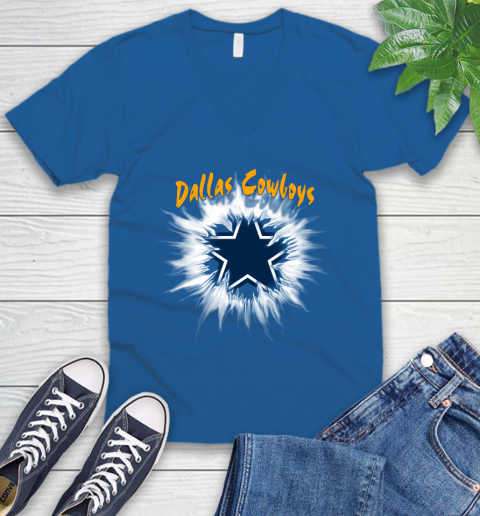 Dallas Cowboys NFL Football Adoring Fan Rip Sports V-Neck T-Shirt 5