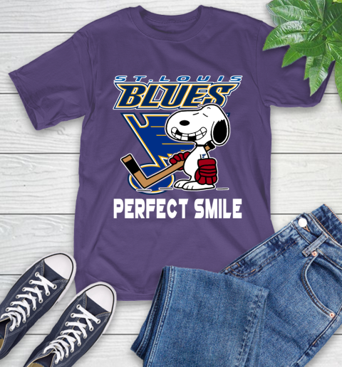 NHL St.Louis Blues Snoopy Perfect Smile The Peanuts Movie Hockey T Shirt T-Shirt 5