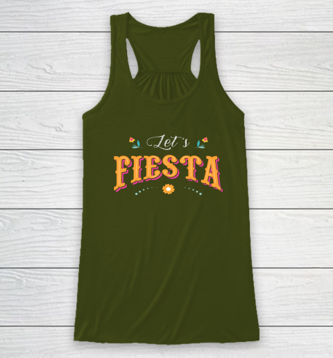 Cinco De Mayo Party Lets Fiesta Mexican Typography Racerback Tank 2
