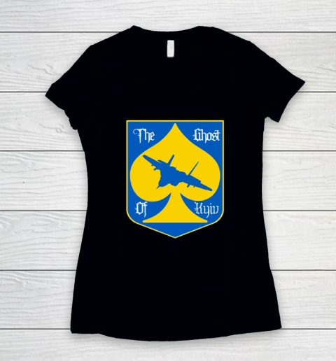 The Ghost Of Kyiv Shirt Stand With Ukraine Women's V-Neck T-Shirt