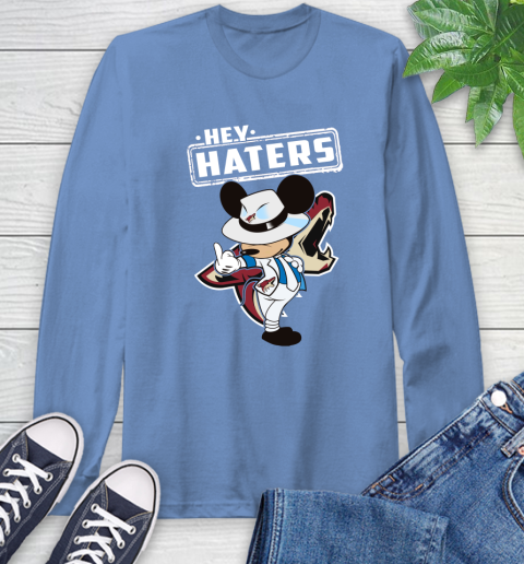 NHL Hey Haters Mickey Hockey Sports Arizona Coyotes Long Sleeve T-Shirt 12