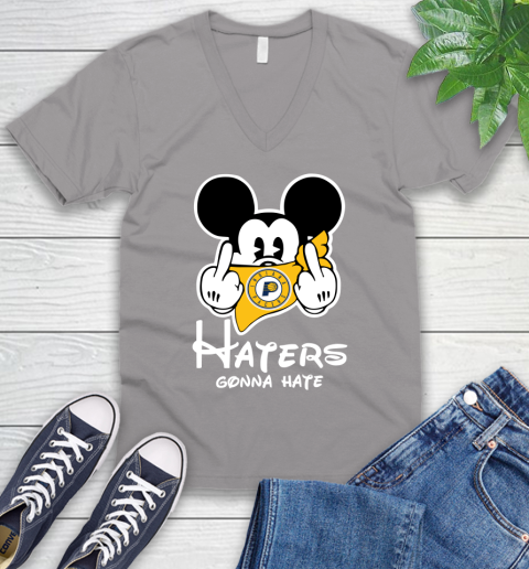 NBA Indiana Pacers Haters Gonna Hate Mickey Mouse Disney Basketball T Shirt V-Neck T-Shirt 3