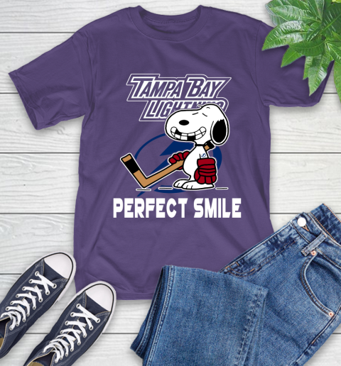 NHL Tampa Bay Lightning Snoopy Perfect Smile The Peanuts Movie Hockey T Shirt T-Shirt 5