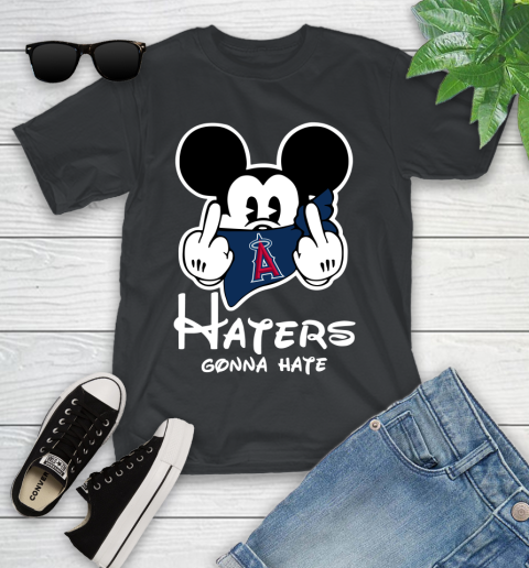 MLB Los Angeles Angels Haters Gonna Hate Mickey Mouse Disney Baseball T Shirt_000 Youth T-Shirt