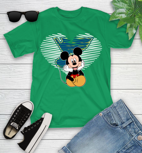 NHL St.Louis Blues The Heart Mickey Mouse Disney Hockey Youth T-Shirt 8
