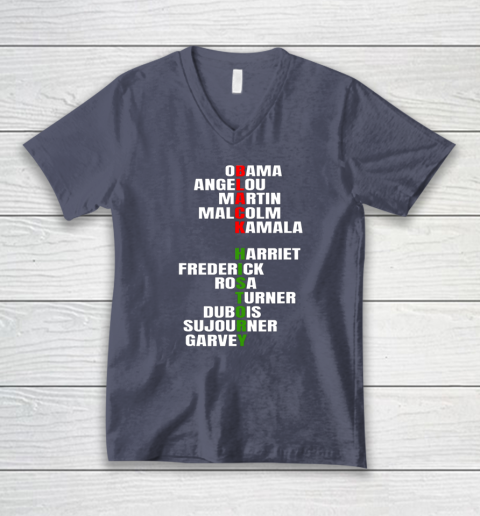 Obama Angelou Inspirational African Black History Month V-Neck T-Shirt 6