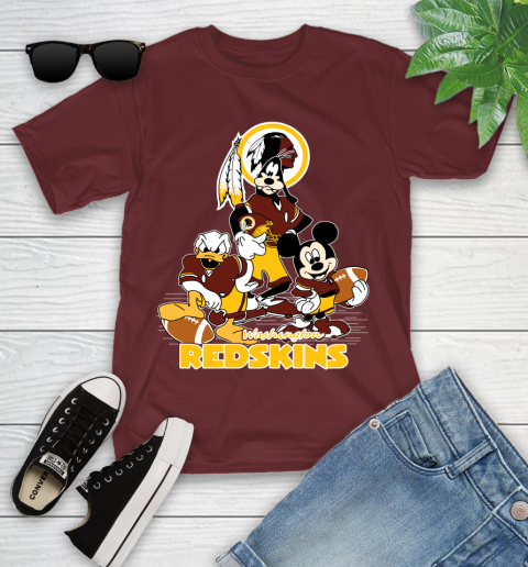 NFL Washington Redskins Mickey Mouse Donald Duck Goofy Football Shirt Youth T-Shirt 14