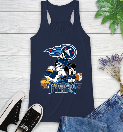 NFL Tennessee Titans Mickey Mouse Donald Duck Goofy Football Shirt Racerback Tank 9